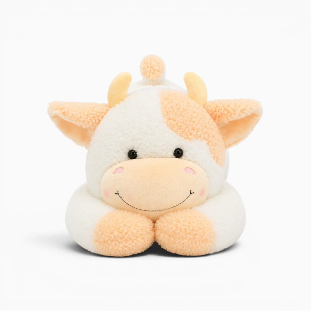 Orange White Large Cow Plush Oh My Plushie