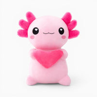 Pink Axolotl Plush with Heart Kawaii Oh My Plushie