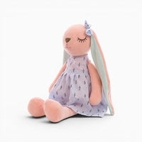 Pink Bunny Plush with Purple Dress Oh My Plushie
