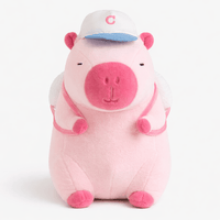 Pink Capybara Plush with Cap Backpack Oh My Plushie