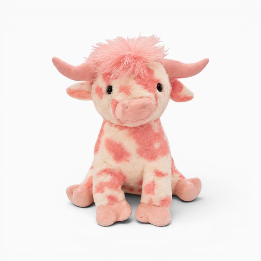 Pink Highland Cow Plush Oh My Plushie