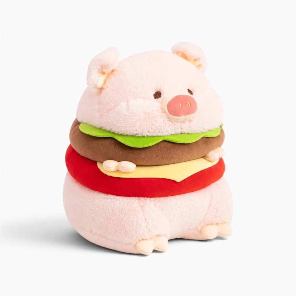 Pink Pig Burger Plush Oh My Plushie