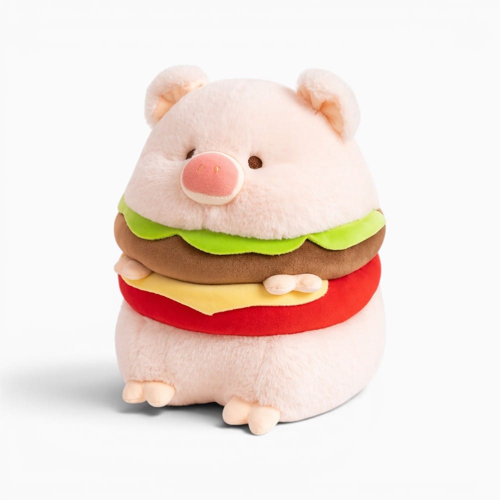 Pink Pig Burger Plush Oh My Plushie