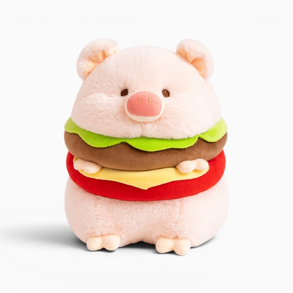 Pink Pig Burger Plush Oh My Plushie
