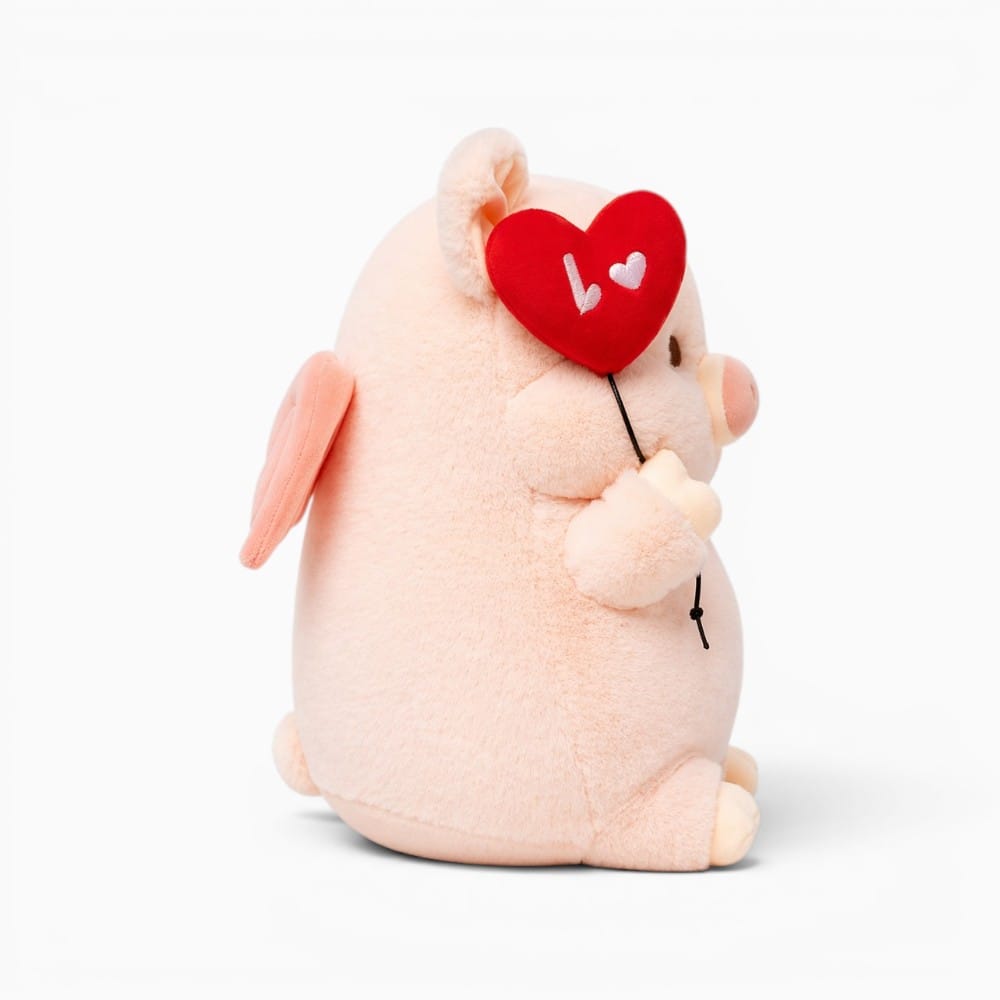Pink Pig Plush with Heart Oh My Plushie