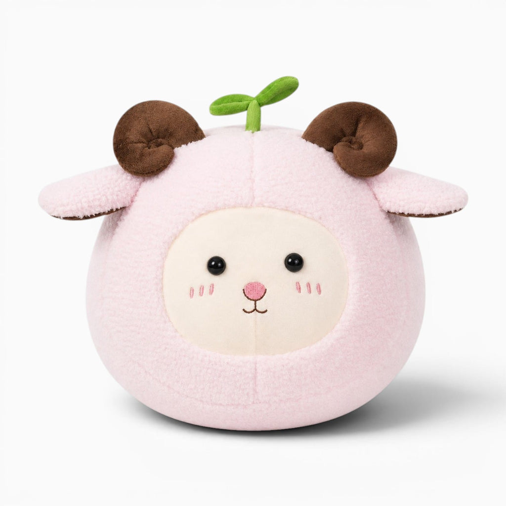 Pink Sheep Plush Pillow with Sprouts Oh My Plushie