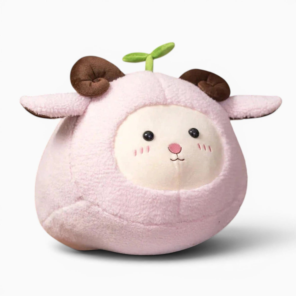 Pink Sheep Plush Pillow with Sprouts Oh My Plushie