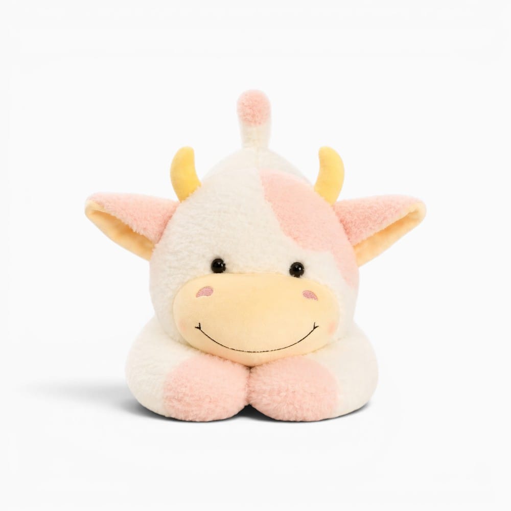 Pink White Large Cow Plush Oh My Plushie