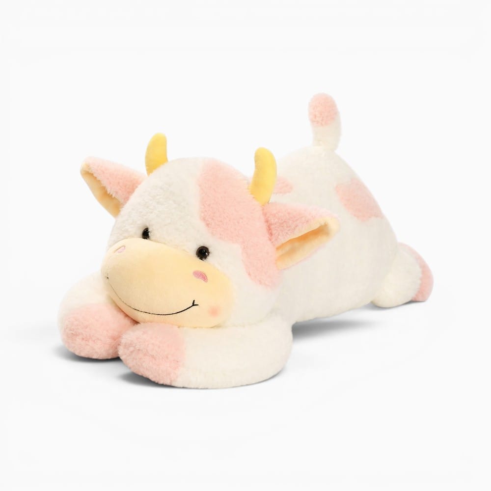 Pink White Large Cow Plush Oh My Plushie