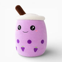 Purple Bubble Tea Plush Pillow with Grape Design Oh My Plushie