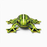 Realistic Green Yellow Soft Frog Plush Oh My Plushie