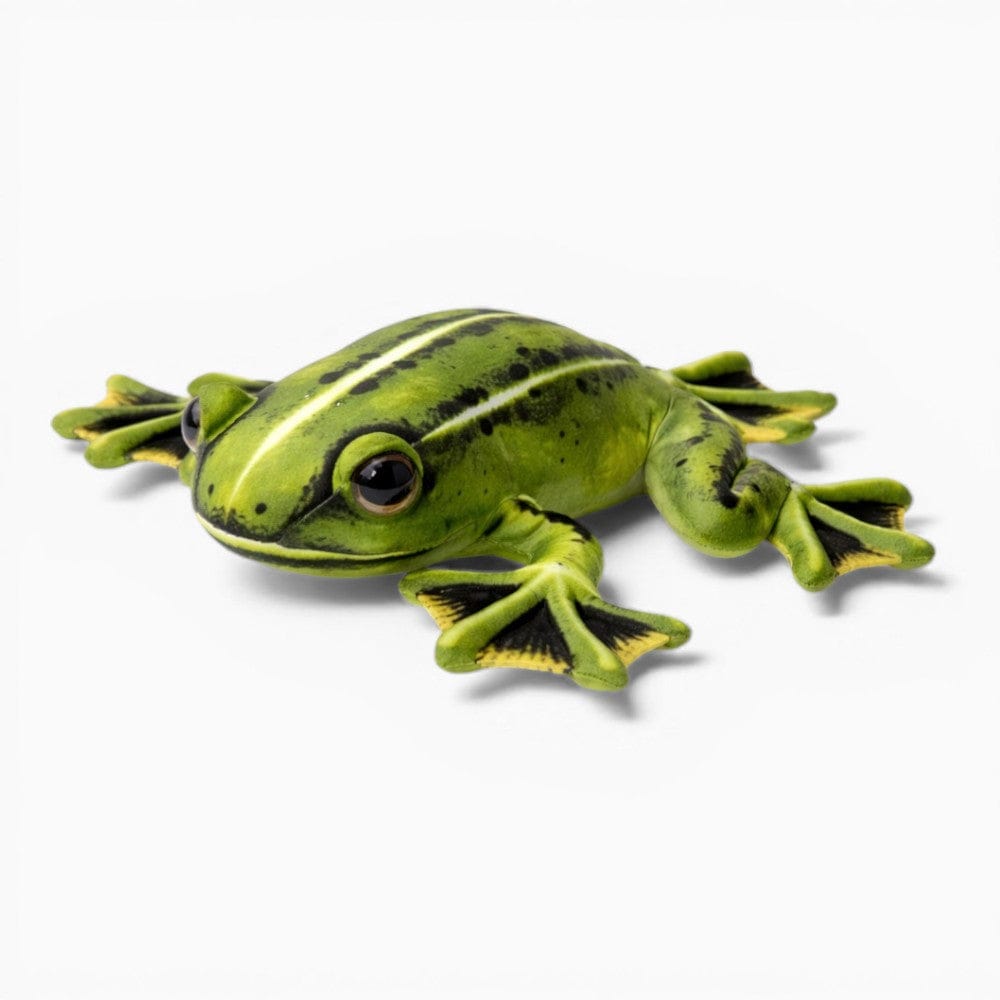 Realistic Green Yellow Soft Frog Plush Oh My Plushie