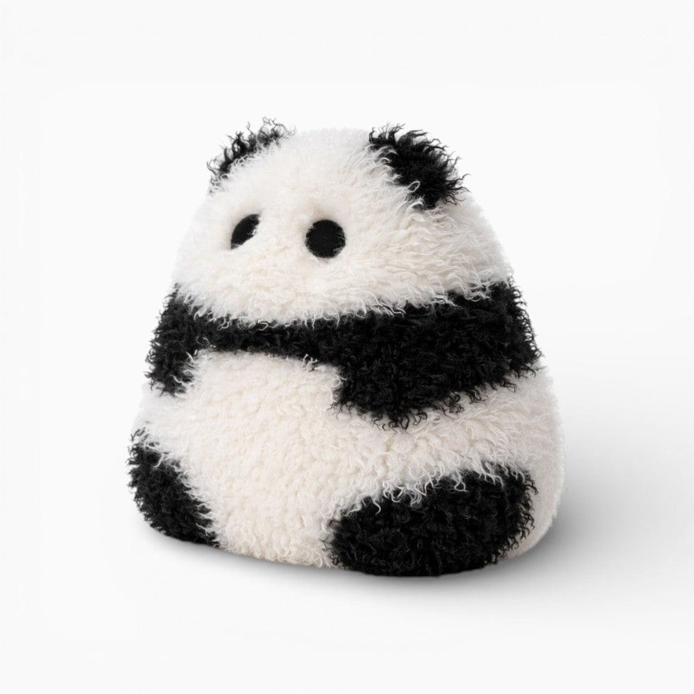 Round Fluffy Panda Pillow Oh My Plushie