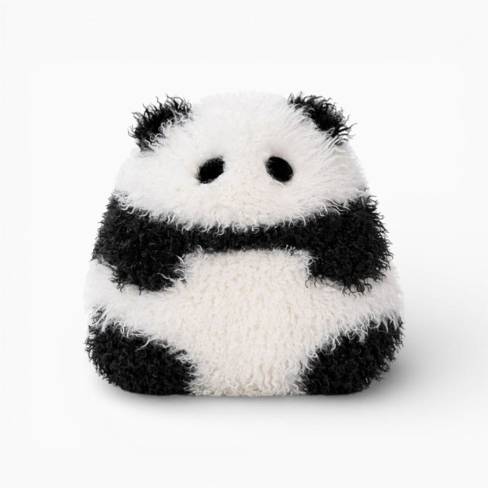 Round Fluffy Panda Pillow Oh My Plushie