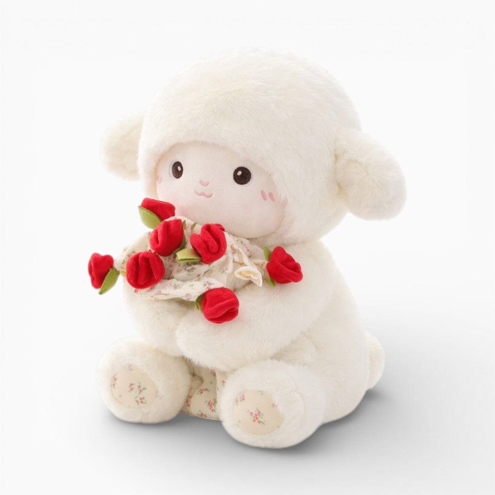 Sheep Plush with Rose Cute Lamb Plush Toy Valentine Gift Oh My Plushie