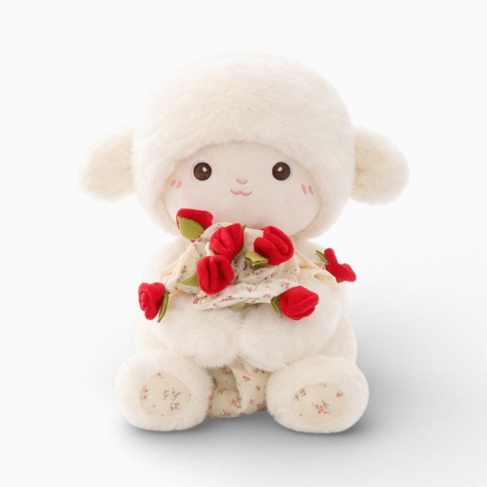 Sheep Plush with Rose Cute Lamb Plush Toy Valentine Gift Oh My Plushie