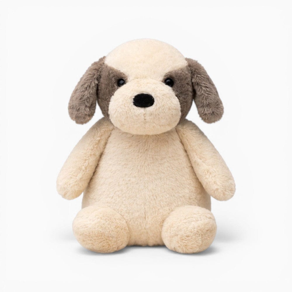 Sitting Beige Dog Plush with Grey Ears Oh My Plushie