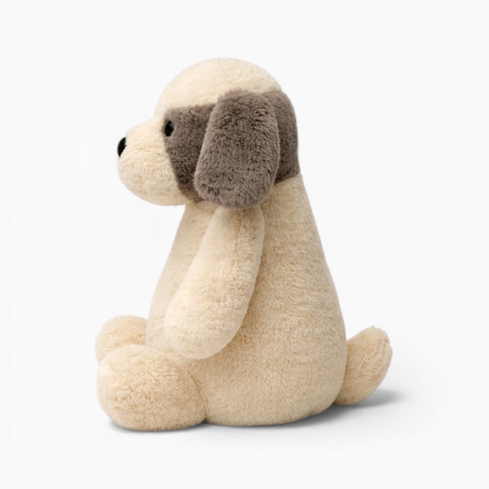 Sitting Beige Dog Plush with Grey Ears Oh My Plushie