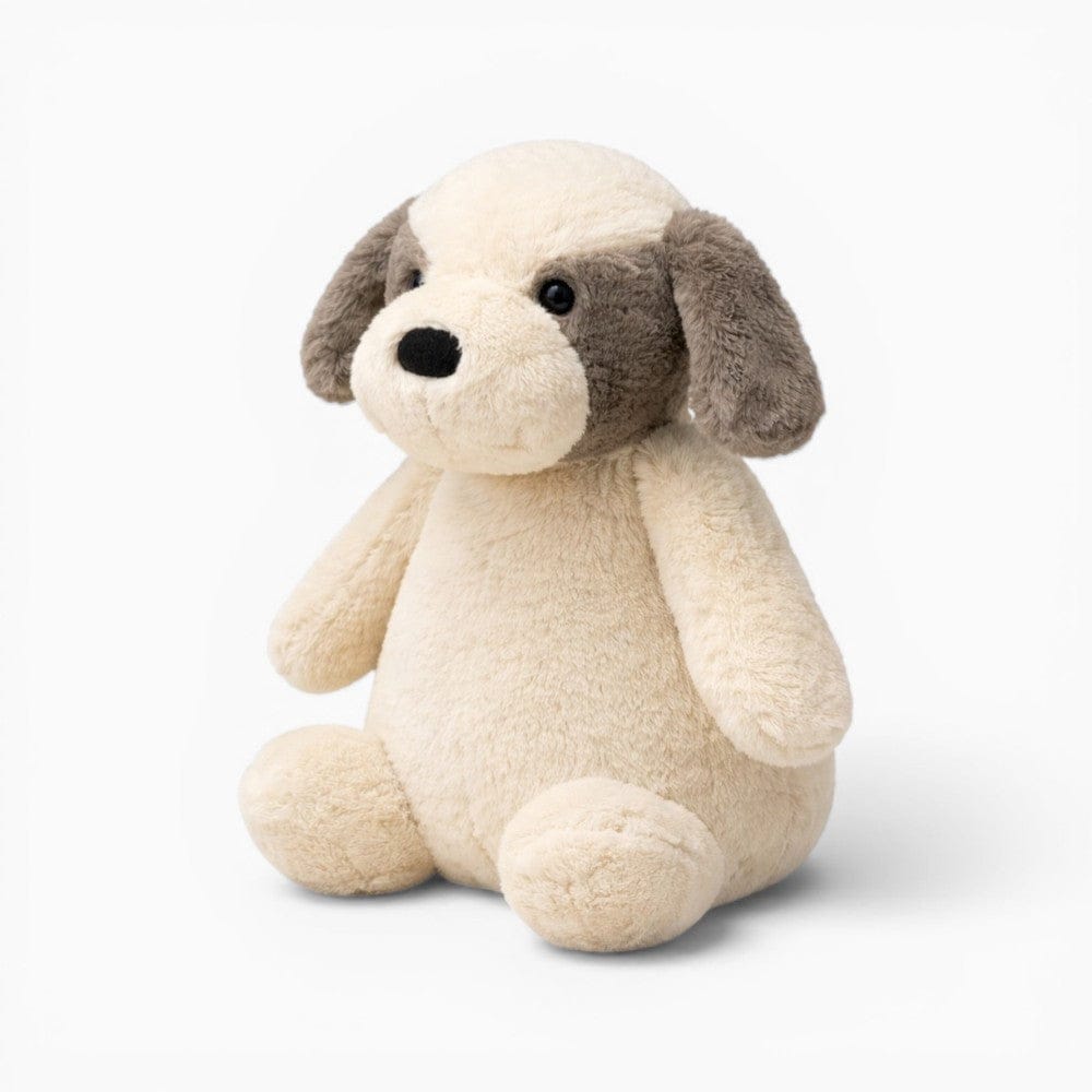 Sitting Beige Dog Plush with Grey Ears Oh My Plushie