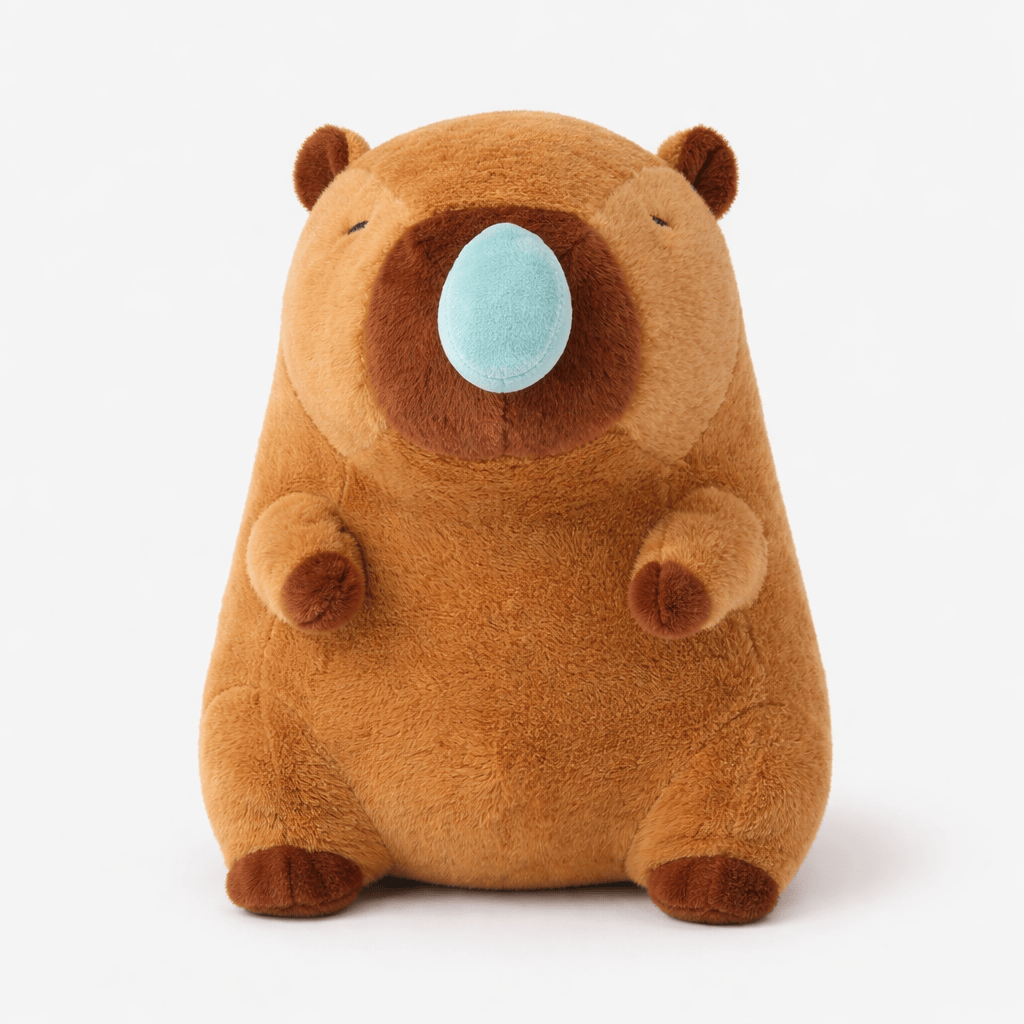 Sleeping Capybara Plush with Blue Nose Bubble Oh My Plushie