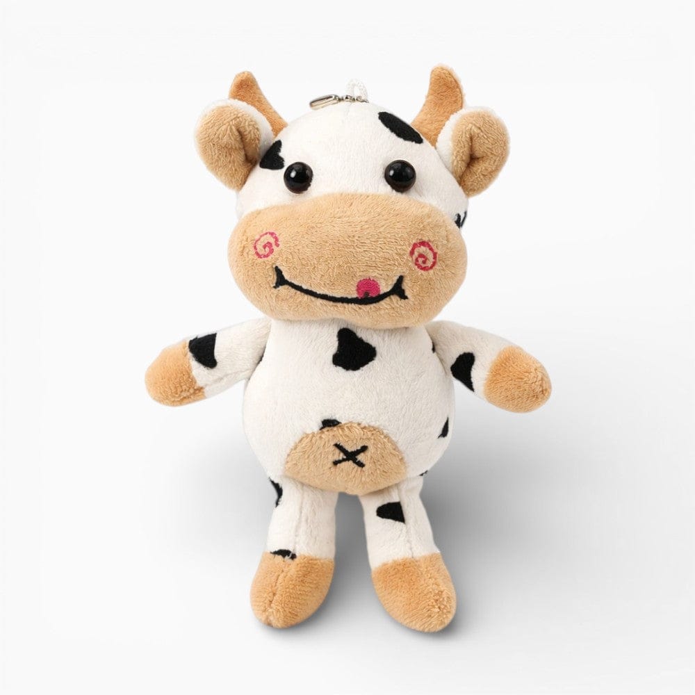 Small Black White Spotted Cow Plush Keychain Oh My Plushie