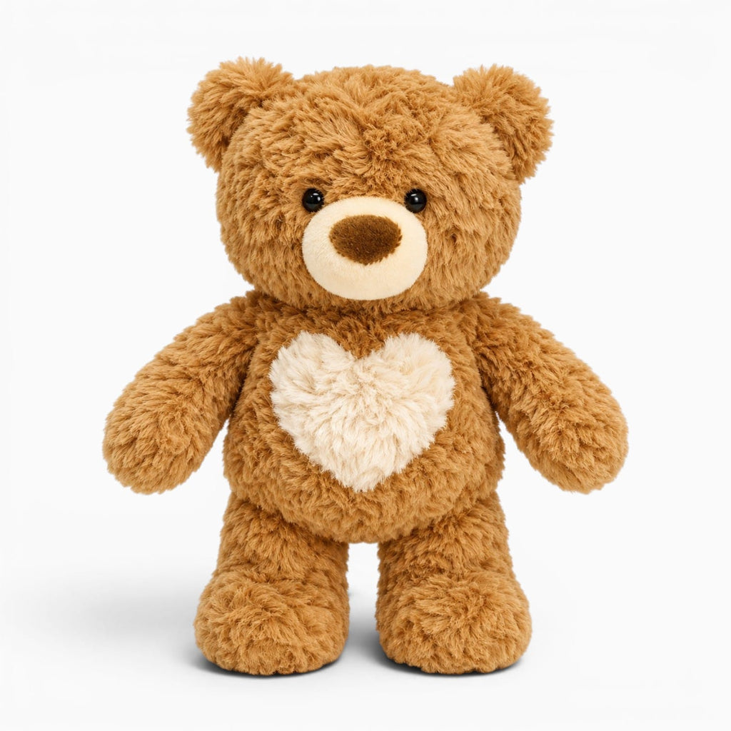 Soft Brown Teddy Bear with Heart Oh My Plushie
