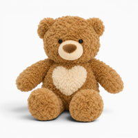 Soft Brown Teddy Bear with Heart Oh My Plushie