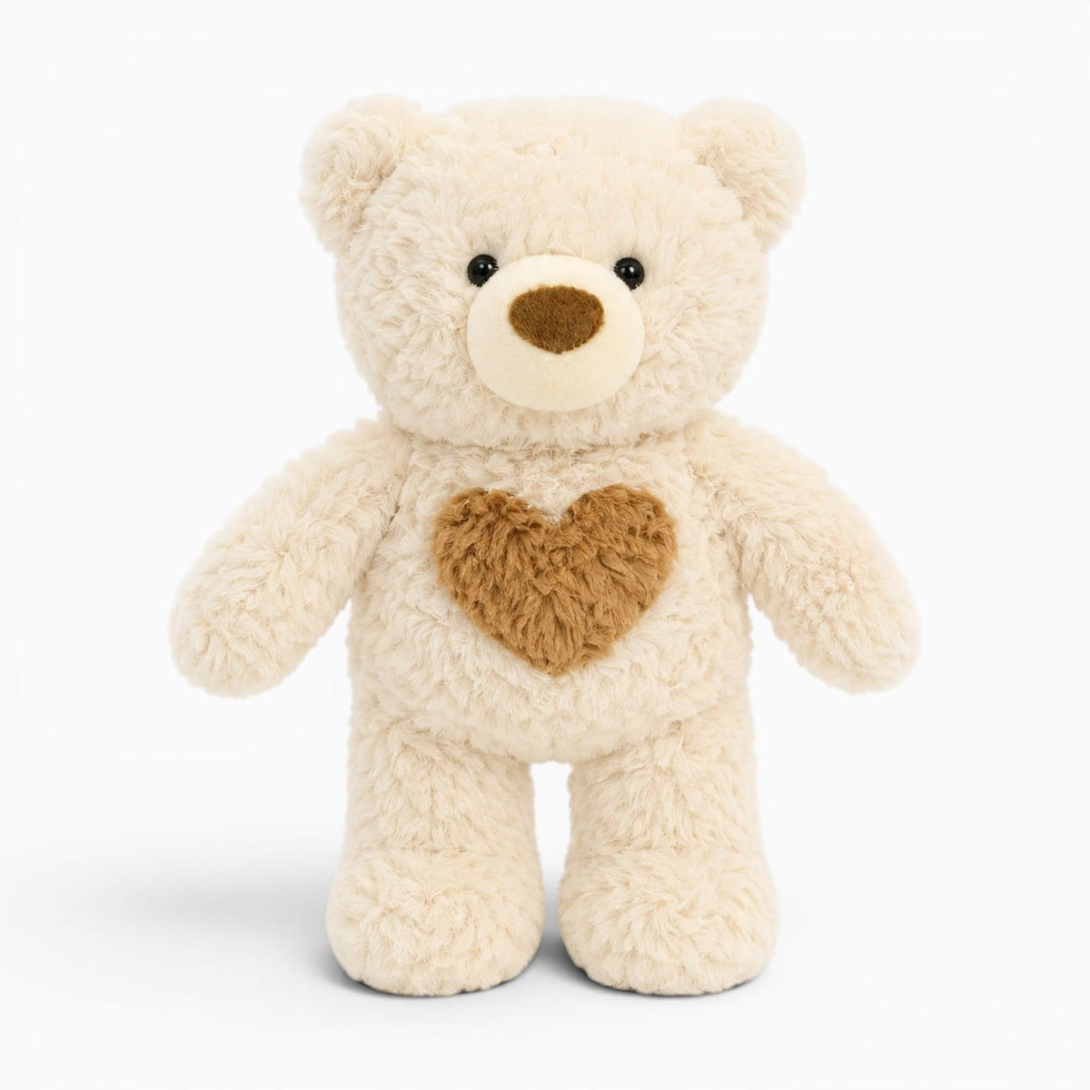 Soft White Teddy Bear with Heart Oh My Plushie