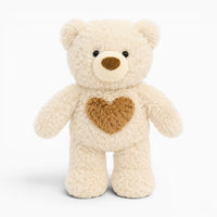 Soft White Teddy Bear with Heart Oh My Plushie