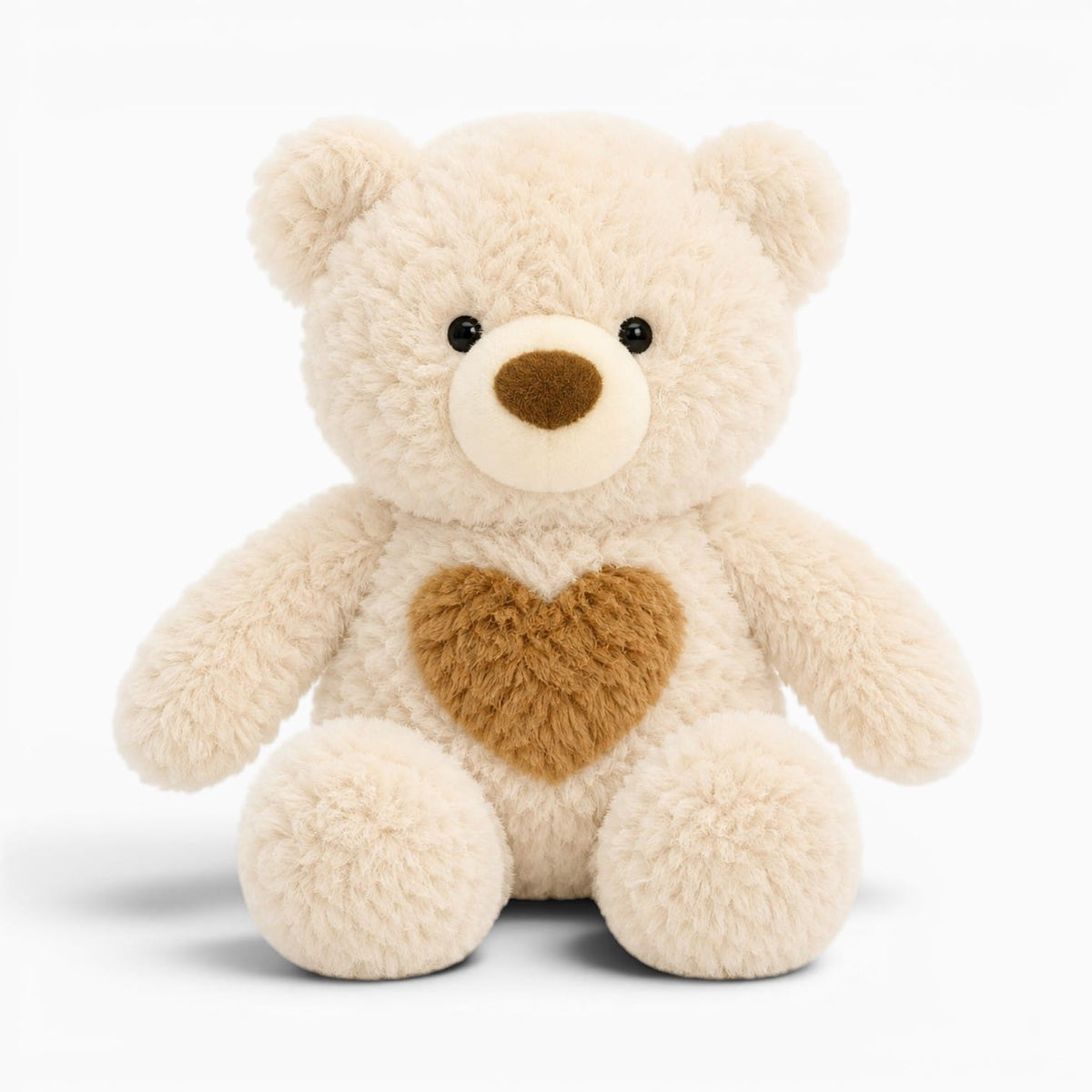 Soft White Teddy Bear with Heart Oh My Plushie