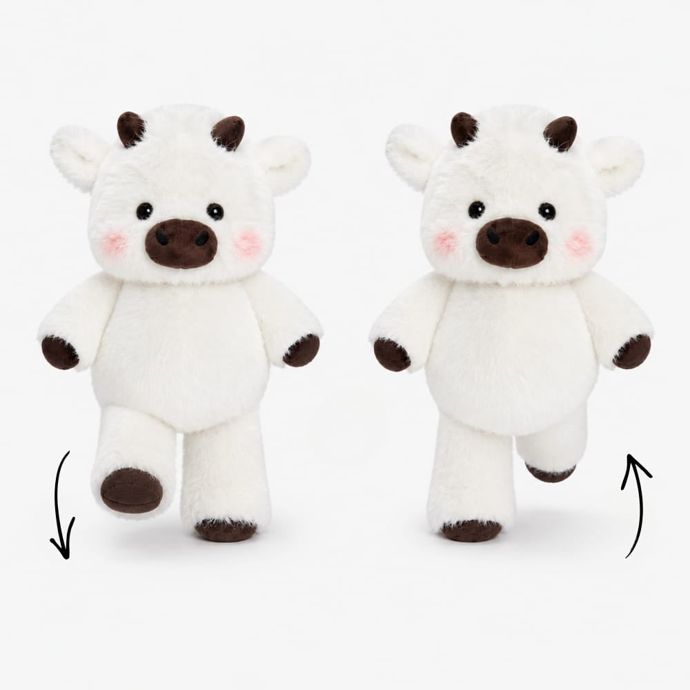 Walking White Highland Cow Plush Oh My Plushie