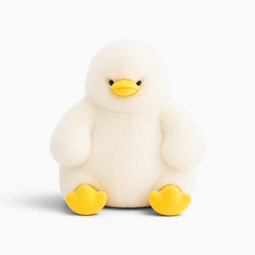 White Fluffy Duck Plush Oh My Plushie