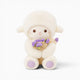 White Lamb Plush with Purple Flowers Oh My Plushie