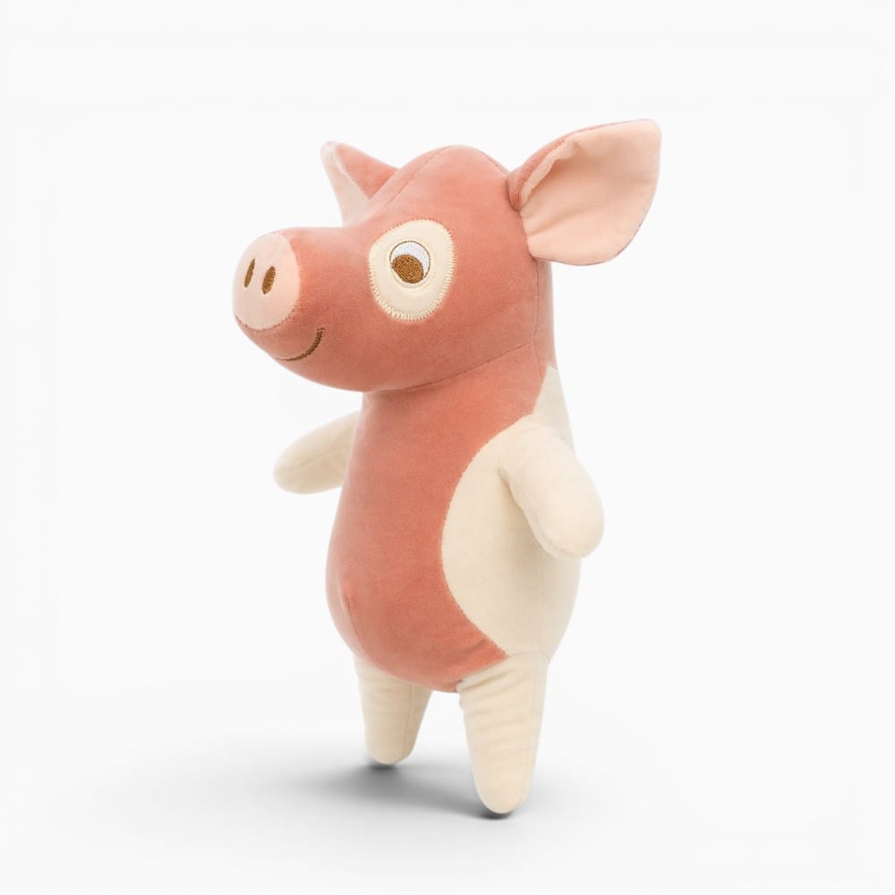 White Pink Smiling Pig Plush Oh My Plushie