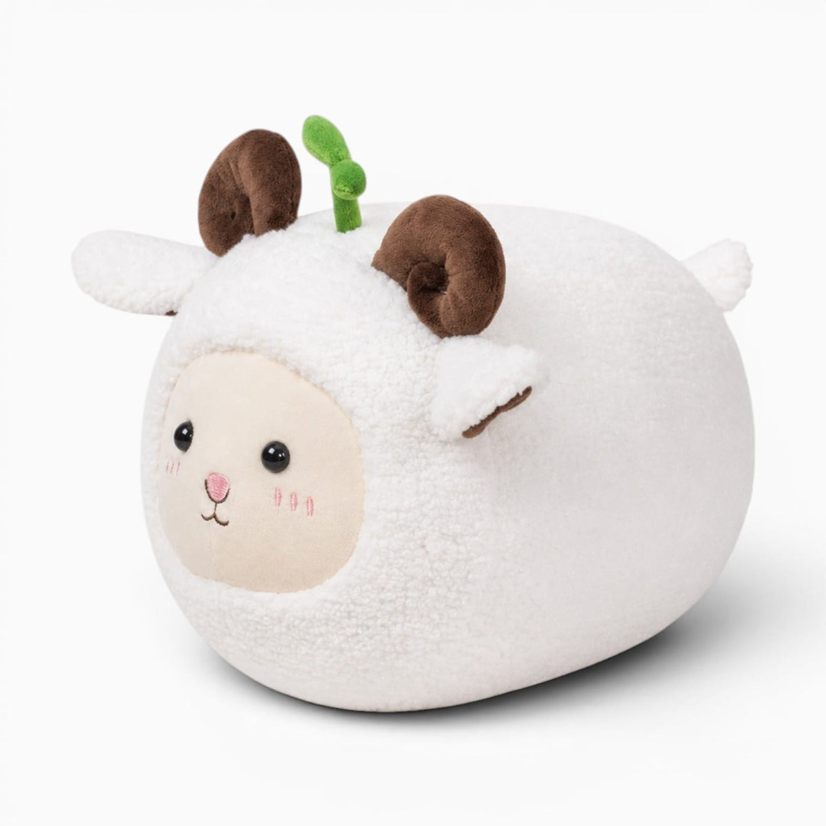 White Sheep Plush Pillow with Sprouts Oh My Plushie