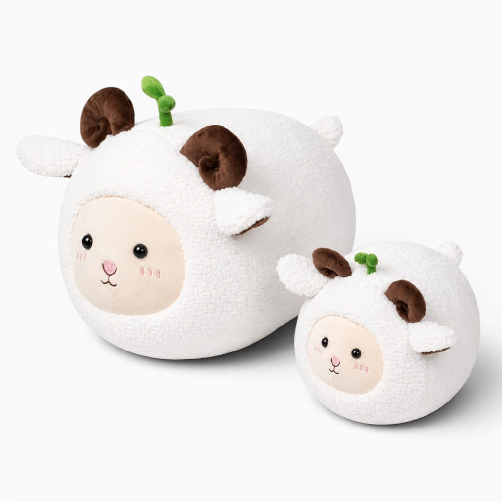 White Sheep Plush Pillow with Sprouts Oh My Plushie