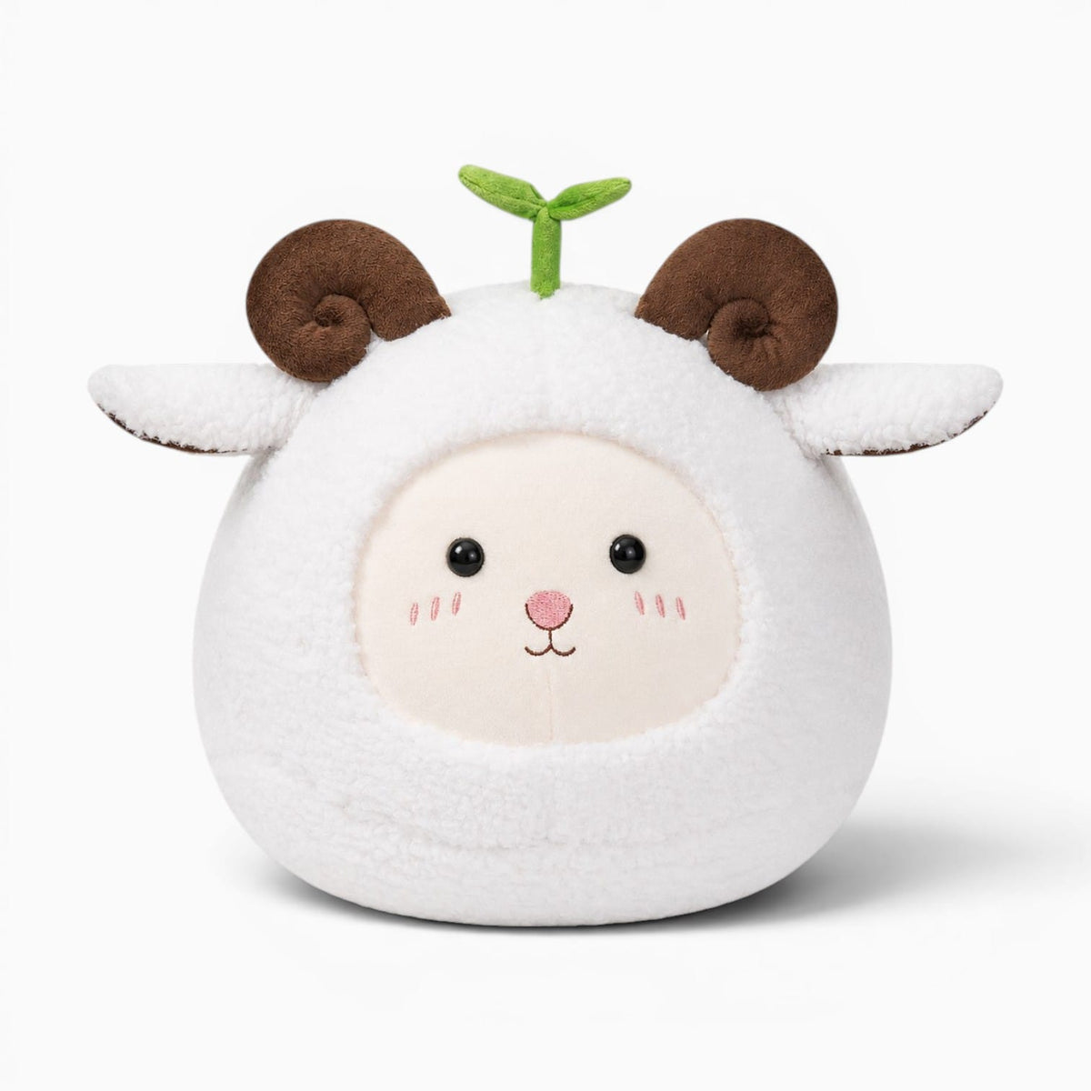 White Sheep Plush Pillow with Sprouts Oh My Plushie