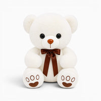 White Teddy Bear with Bow Oh My Plushie