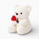 White Teddy Bear with Red Rose Oh My Plushie